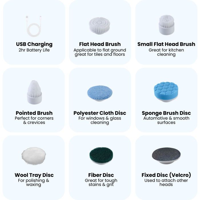 CuraDomus™ NovaBrush 8 in 1